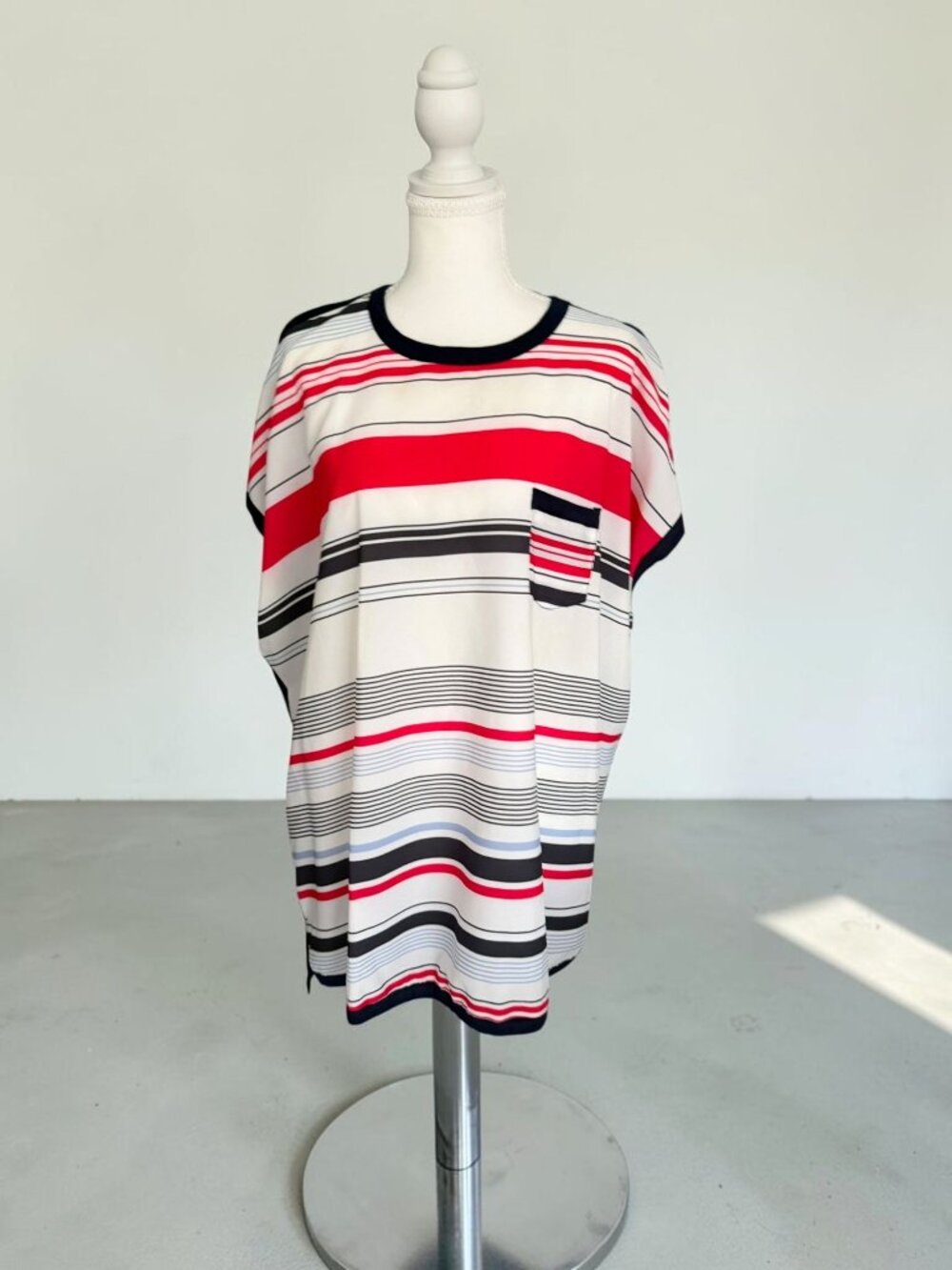 DIANE GILMAN Striped Oversized Top Size Large